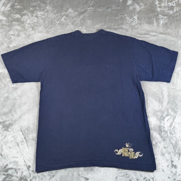 Vintage Ecko Shirt Mens XL Blue Classic Rhino Logo Gold Embossed Y2K Streetwear - Picture 2 of 9